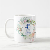 45周年・65周年 結婚記念日 カントリースタイルの花 コーヒーマグカップ (左)