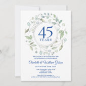 45周年 65周年 結婚記念日 ラウレルグリーン 招待状 (正面)