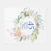 45周年+65周年 結婚記念日 水彩花 フリースブランケット (正面(横))