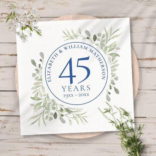 45周年・65周年 結婚記念 水彩画 ガーデニング スタンダードカクテルナプキン