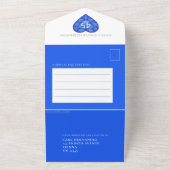 45回サファイ結婚アの記念ハートブルー写真 オールインワン招待状 (外側)