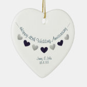 45回サファイ結婚アの記念バンティングデザイン セラミックオーナメント (右)