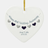 45回サファイ結婚アの記念バンティングデザイン セラミックオーナメント (正面)