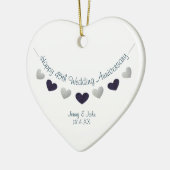 45回サファイ結婚アの記念バンティングデザイン セラミックオーナメント (左)