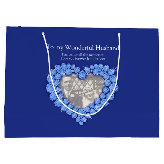 45回サファイ結婚ア記念写真抱き枕 ラージペーパーバッグ (裏面)