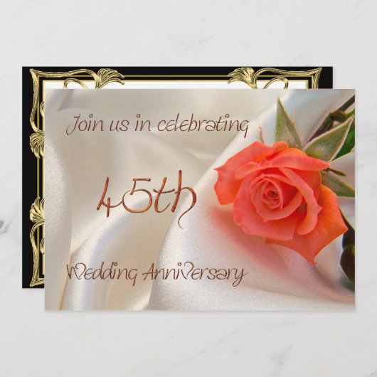 45回目の結婚記念日パーティーの招待状 招待状 (正面/裏面)
