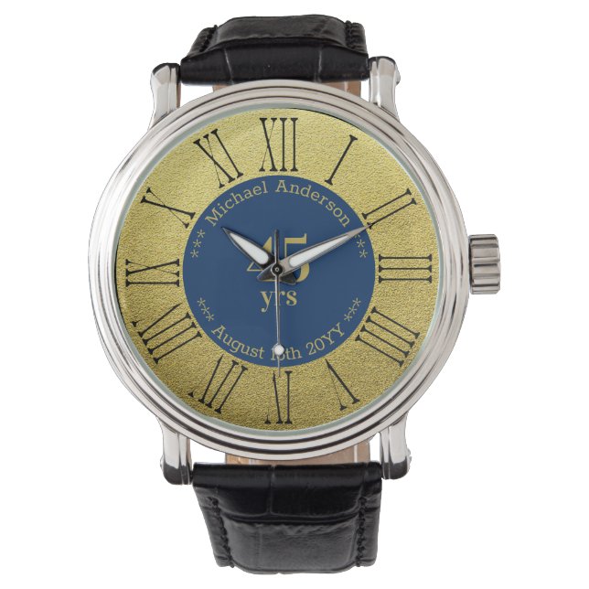 45年の退職または記念日パーソナライズされた 腕時計 (正面)