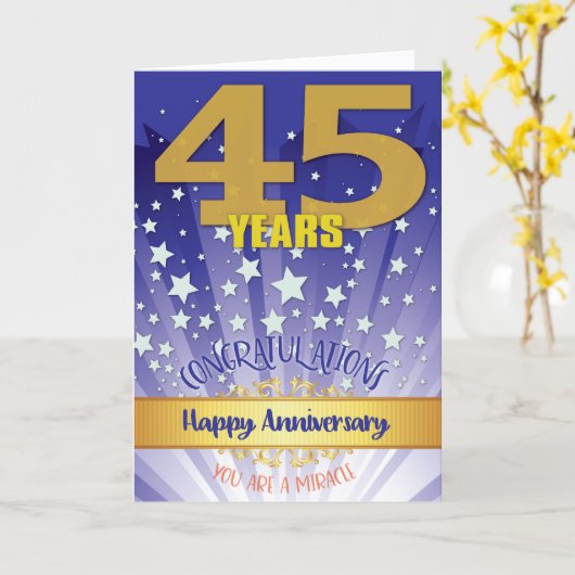 45年リカバリ記念日はっきりした数値 カード (黄色い花)