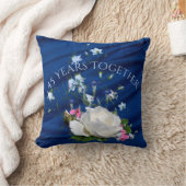 45年一緒にホワイトローズ記念日 クッション (ブランケット)