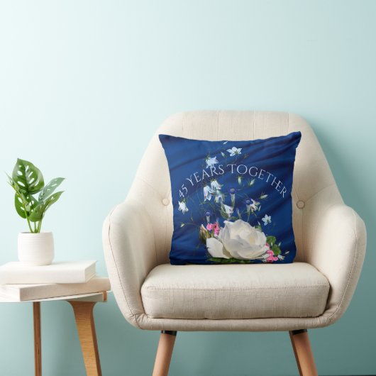45年一緒にホワイトローズ記念日 クッション (椅子)