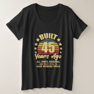 45年前 オールパーツオリジナル 45歳の誕生日 プラスサイズTシャツ