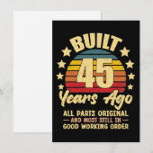 45年前 全てのパーツがオリジナル 45歳の誕生日 サンキューカード (正面/裏面)