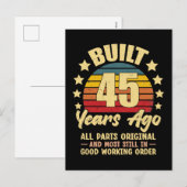45年前 全てのパーツがオリジナル 45歳の誕生日 シーズンポストカード (正面/裏面)