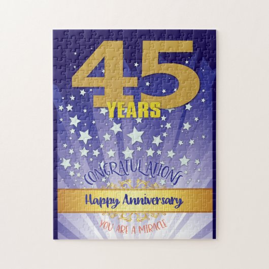 45年回復記念の太字数字 ジグソーパズル (縦)