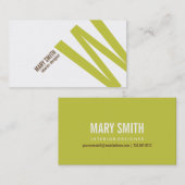 45度の印刷のモノグラムカード(ライム) 名刺 (正面/裏面)