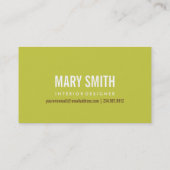 45度の印刷のモノグラムカード(ライム) 名刺 (裏面)