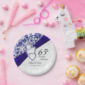 45日/65日サファイヤ結婚記念日 ペーパープレート (パーティー)