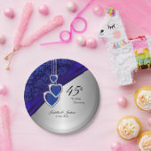 45日/65日サファイヤ結婚記念日 ペーパープレート (パーティー)