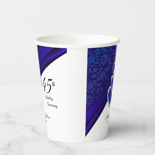 45日/65日サファイヤ結婚記念日 紙コップ (左)