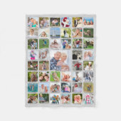 45枚のパーソナライズされたフォトコラージキャプションの色 フリースブランケット (正面)