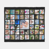 45枚パーソナライズされたのフォトコラージュ フリースブランケット (正面(横))