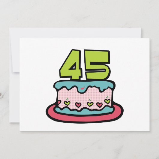 45歳のお誕生日ケーキ カード (正面)