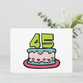 45歳のお誕生日ケーキ カード (スタンド正面)