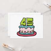 45歳のお誕生日ケーキ カード (正面/裏面インサイチュ)