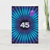 45歳の誕生日のための抽象的な渦 カード (正面)