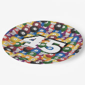 45歳の誕生日のビリヤード・ボール ペーパープレート (アングル)