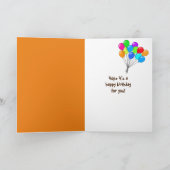 45歳の誕生日の茶色のプードルオンウィッカー カード (内部)