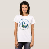 45歳の誕生日または記念日のクジャクの羽 Tシャツ (正面フル)