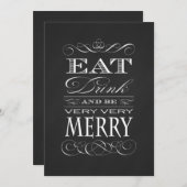 45歳の誕生日ディナーパーティー　飲んで食べて楽しく 招待状 (正面/裏面)