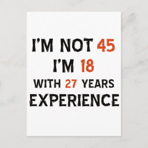 45歳の誕生日デザイン ポストカード