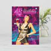 45歳の誕生日パーティーの招待きらきら光る-デスタイリッシュス 招待状 (スタンド正面)