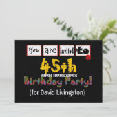 45歳の誕生日パーティーの招待テンプレート 招待状 (スタンド正面)