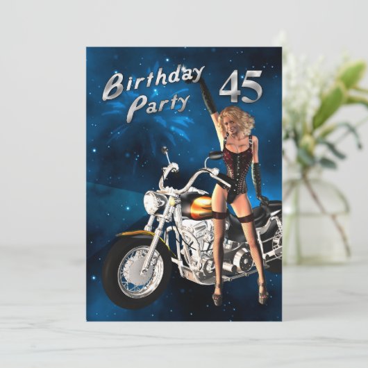 45歳の誕生日パーティーの招待 招待状 (スタンド正面)