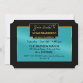 45歳の誕生日パーティー招待状アクア/ブラック 招待状 (裏面)