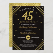 45歳の誕生日パーティー招待状 ゴールド仕様, 乾杯, 偽のゴールド 招待状 (正面/裏面)