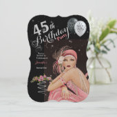 45歳の誕生日パーティー アートデコデザイン 誕生日招待状 招待状 (スタンド正面)