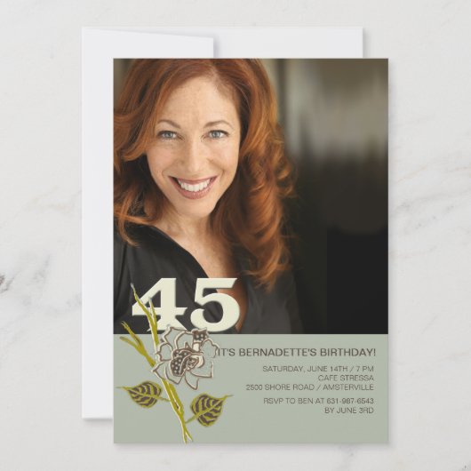 45歳の誕生日写真招待状 招待状 (正面)