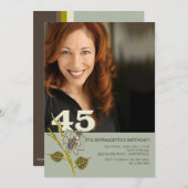 45歳の誕生日写真招待状 招待状 (正面/裏面)