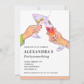 45歳の誕生日招待状カクテルおもしろいパーティー 招待状 (正面)