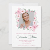 45歳の誕生日招待状写真保エレガント 招待状 (正面)