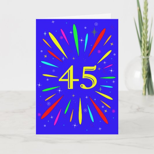 45歳の誕生日爆発カード カード (正面)
