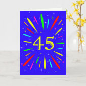 45歳の誕生日爆発カード カード (黄色い花)