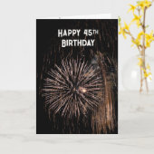 45歳の誕生日花火 カード (黄色い花)