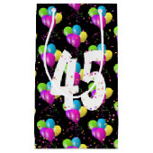 45歳の誕生日風船と紙吹雪 小さなギフトバッグ スモールペーパーバッグ (正面)