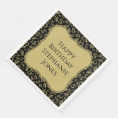 45歳の誕生日 ブラック/ゴールド ブラケット ナンバー パターン (コーナー)