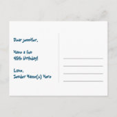 45歳の誕生日：楽しいスターパターン、虹45、名前 ポストカード (裏面)